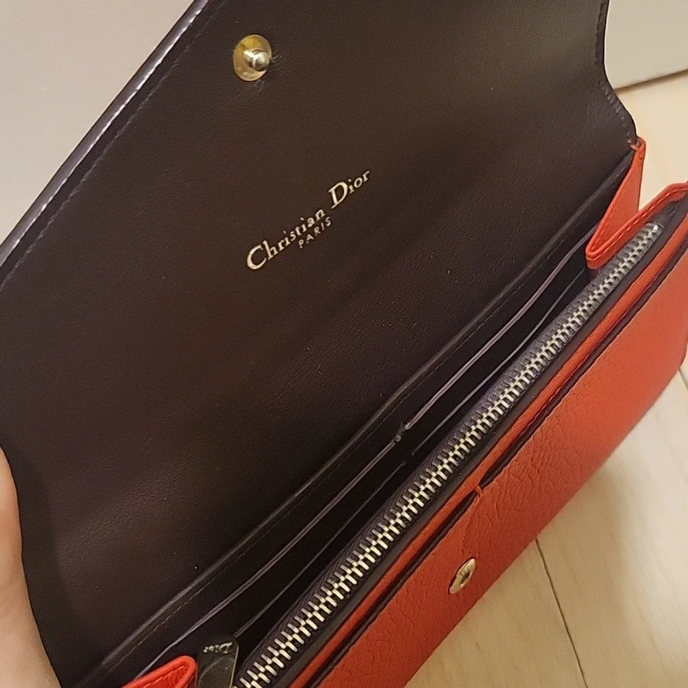 Dior red chain wallet
